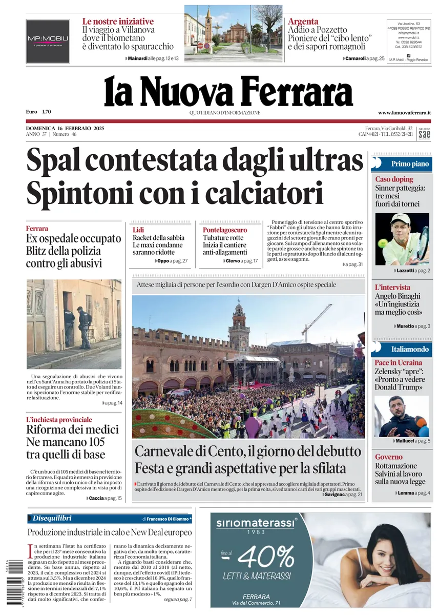 Prima-pagina-nuova ferrara-oggi-edizione-del-2025-02-16